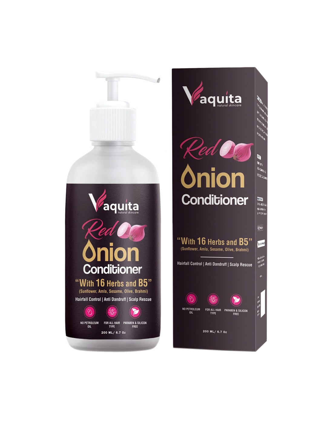 

VAQUITA Red Onion Hair Conditioner 200ml, Purple