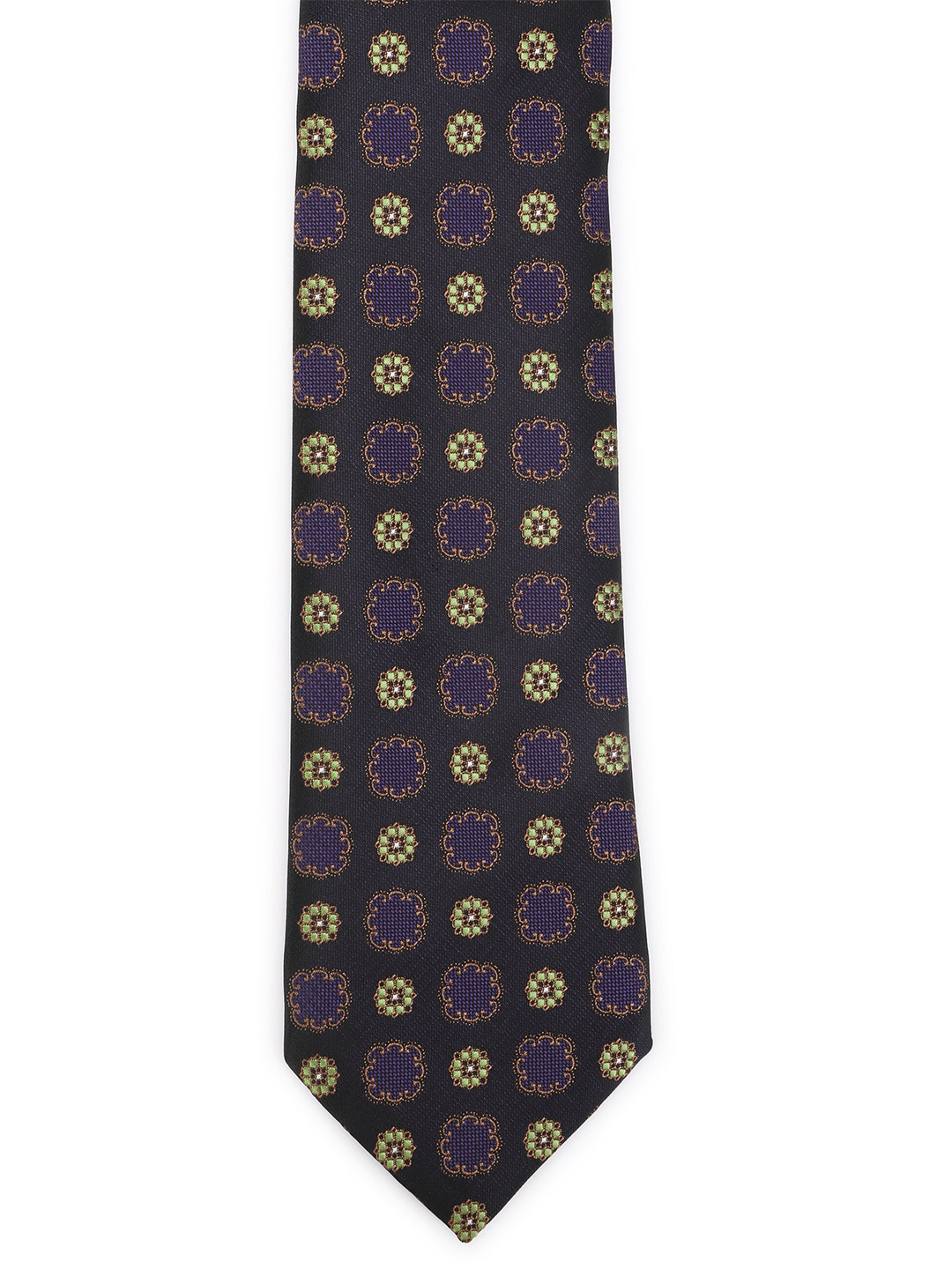 

Calvadoss Men Black & Purple Woven Design Broad Tie