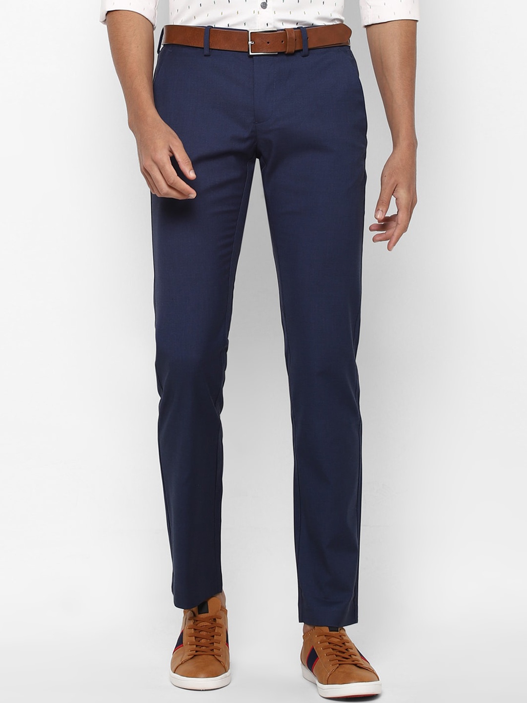 

Allen Solly Men Navy Blue Slim Fit Trousers