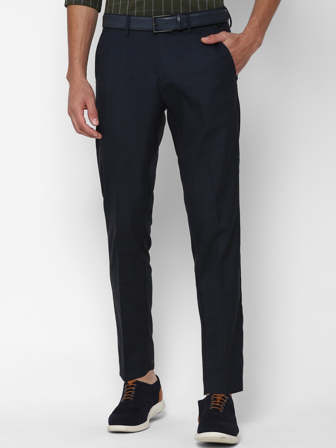 

Allen Solly Men Navy Blue Slim Fit Trousers