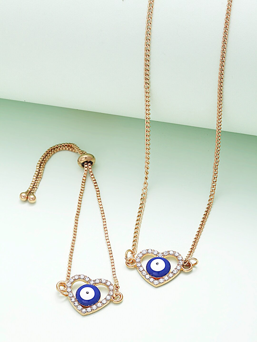 

Ferosh Gold Plated & Blue Studded Jewellery Set
