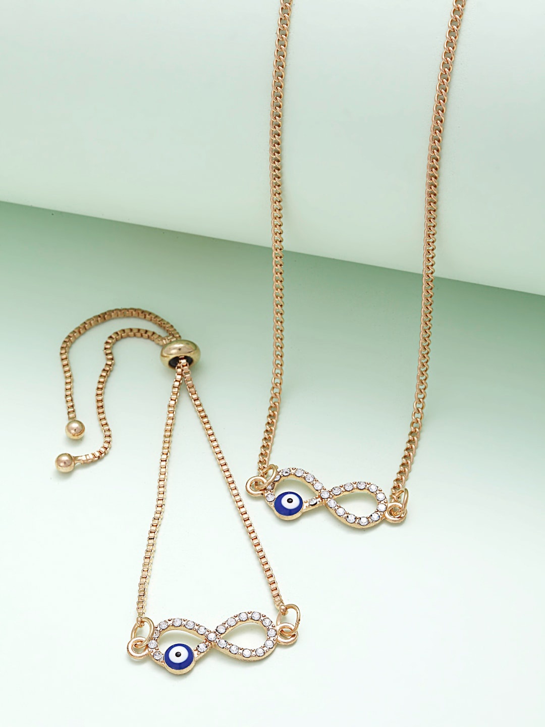 

Ferosh Gold-Toned & Blue Infinity Evil Eye Jewellery Set