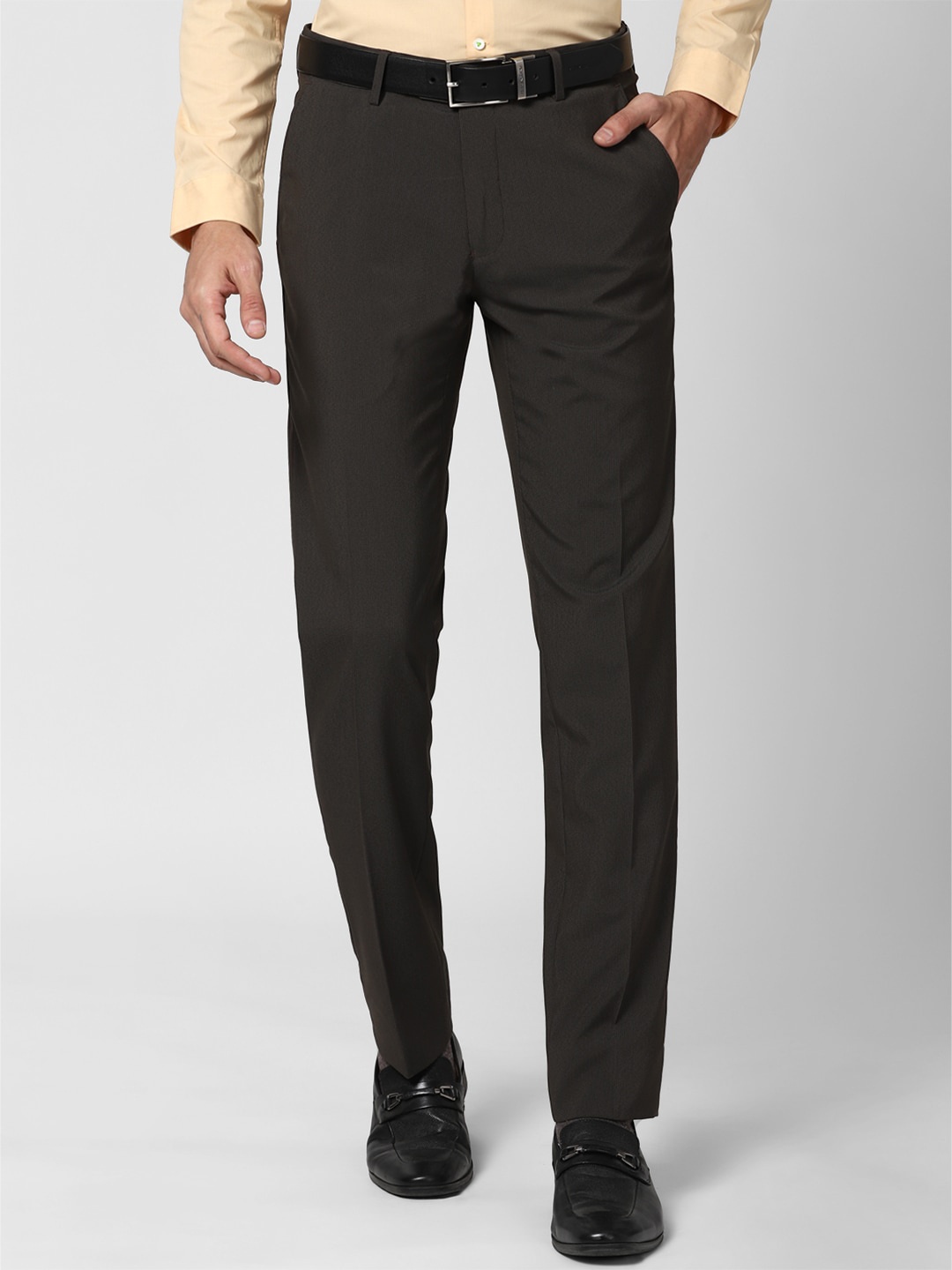 

Peter England Men Black Slim Fit Trousers