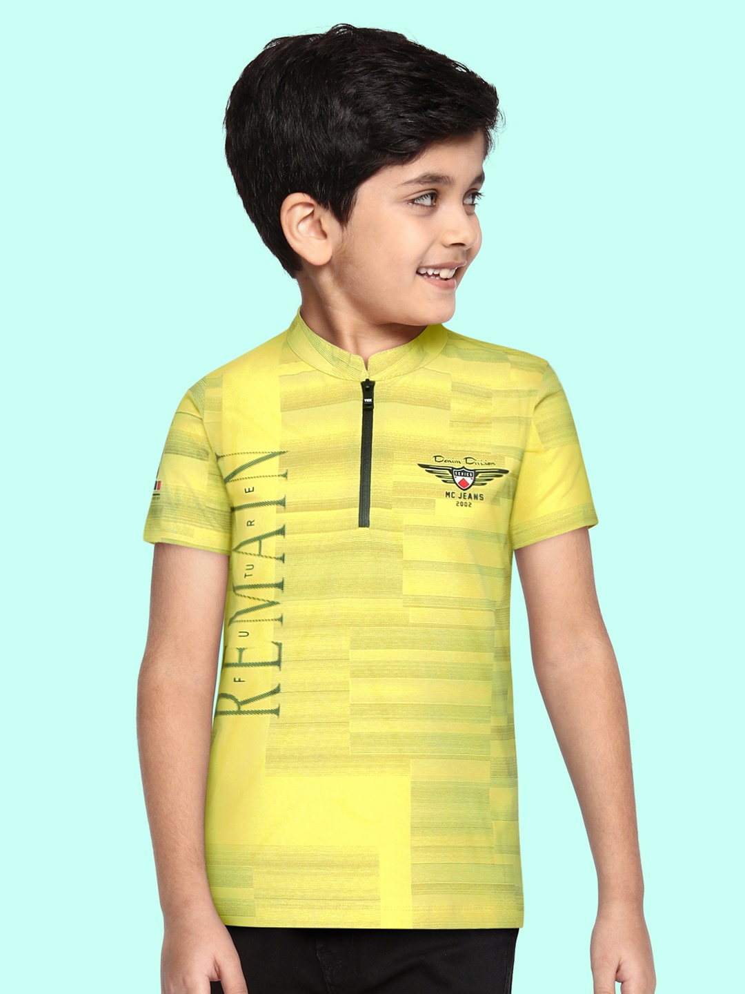 

Monte Carlo Boys Yellow & Grey Printed T-shirt