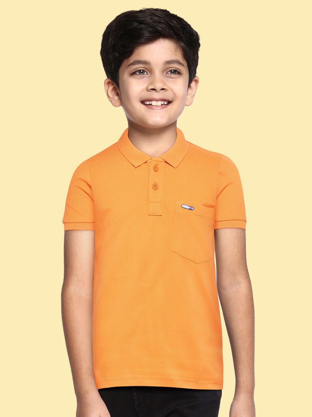 

Monte Carlo Boys Orange Polo Collar Pure Cotton T-shirt