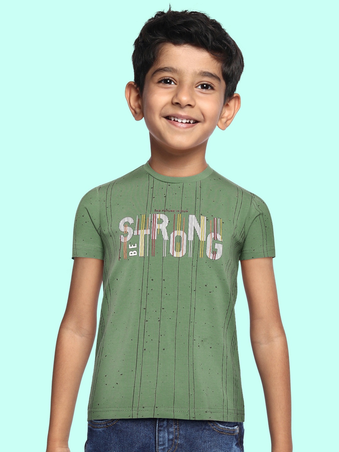 

Monte Carlo Boys Green & White Striped T-shirt