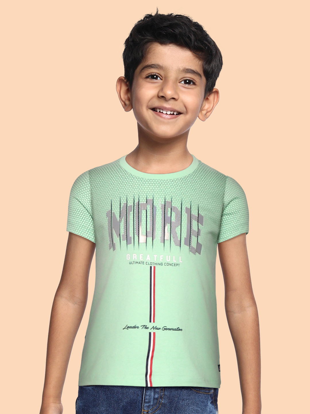

Monte Carlo Boys Green & Black Printed Pure Cotton T-shirt
