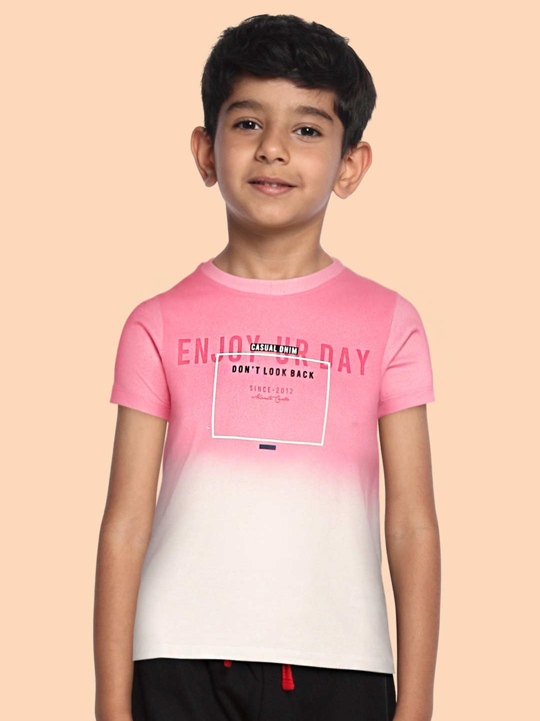 

Monte Carlo Boys Pink & White Ombre Dyed Cotton T-shirt