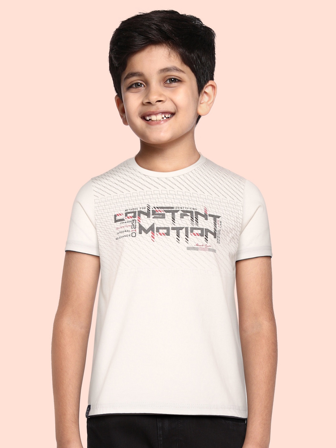 

Monte Carlo Boys White & Grey Printed T-shirt