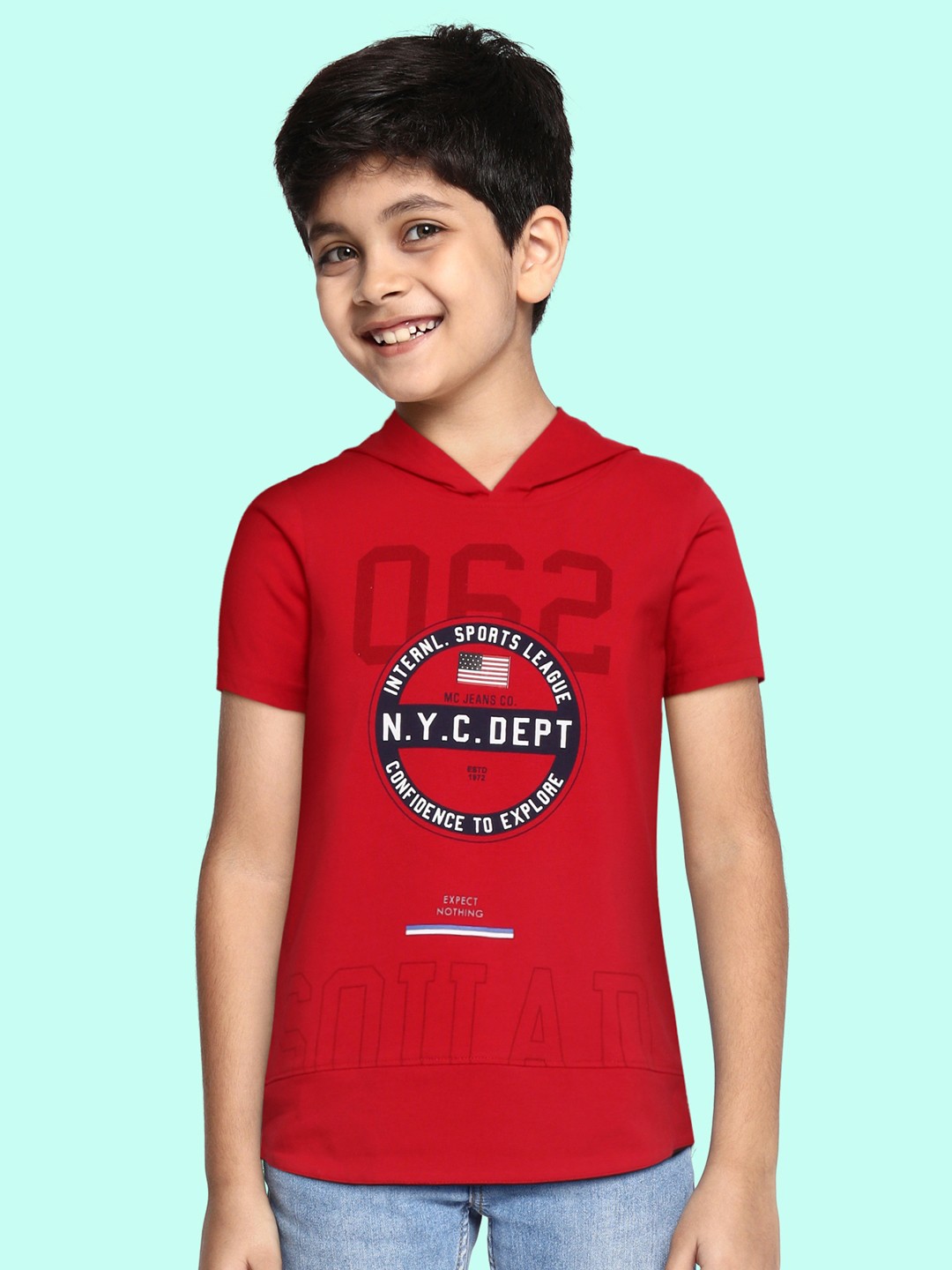 

Monte Carlo Boys Maroon & Navy Blue Typography Printed T-shirt