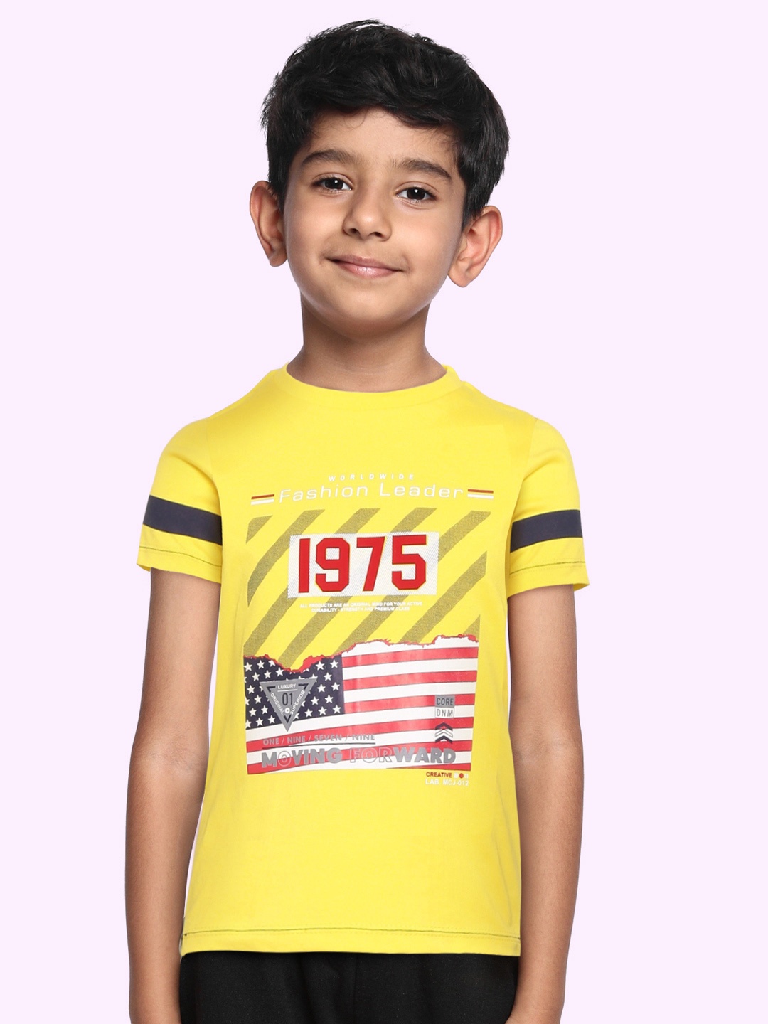 

Monte Carlo Boys Yellow & Red Pure Cotton Graphic Print T-shirt