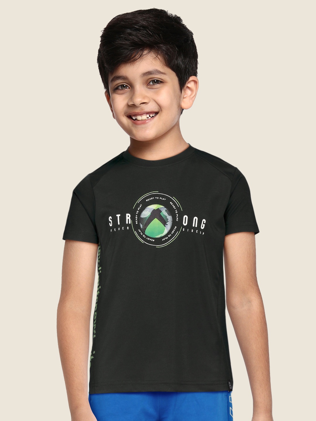 

Monte Carlo Boys Green & White Printed Pure Cotton T-shirt