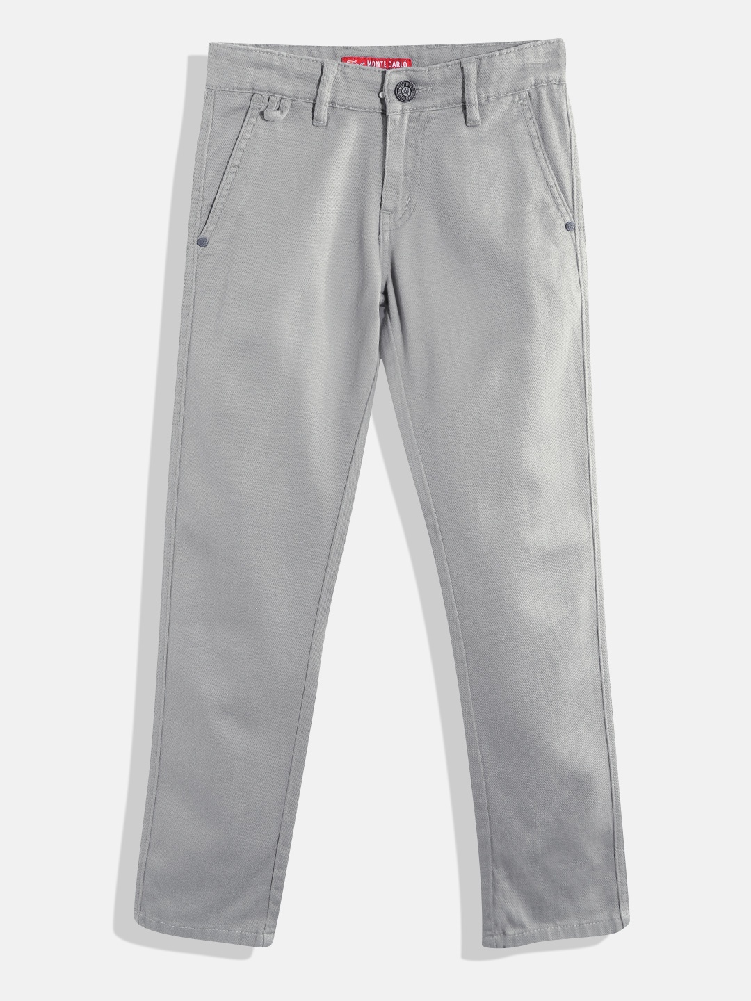 

Monte Carlo Boys Grey Solid Chinos