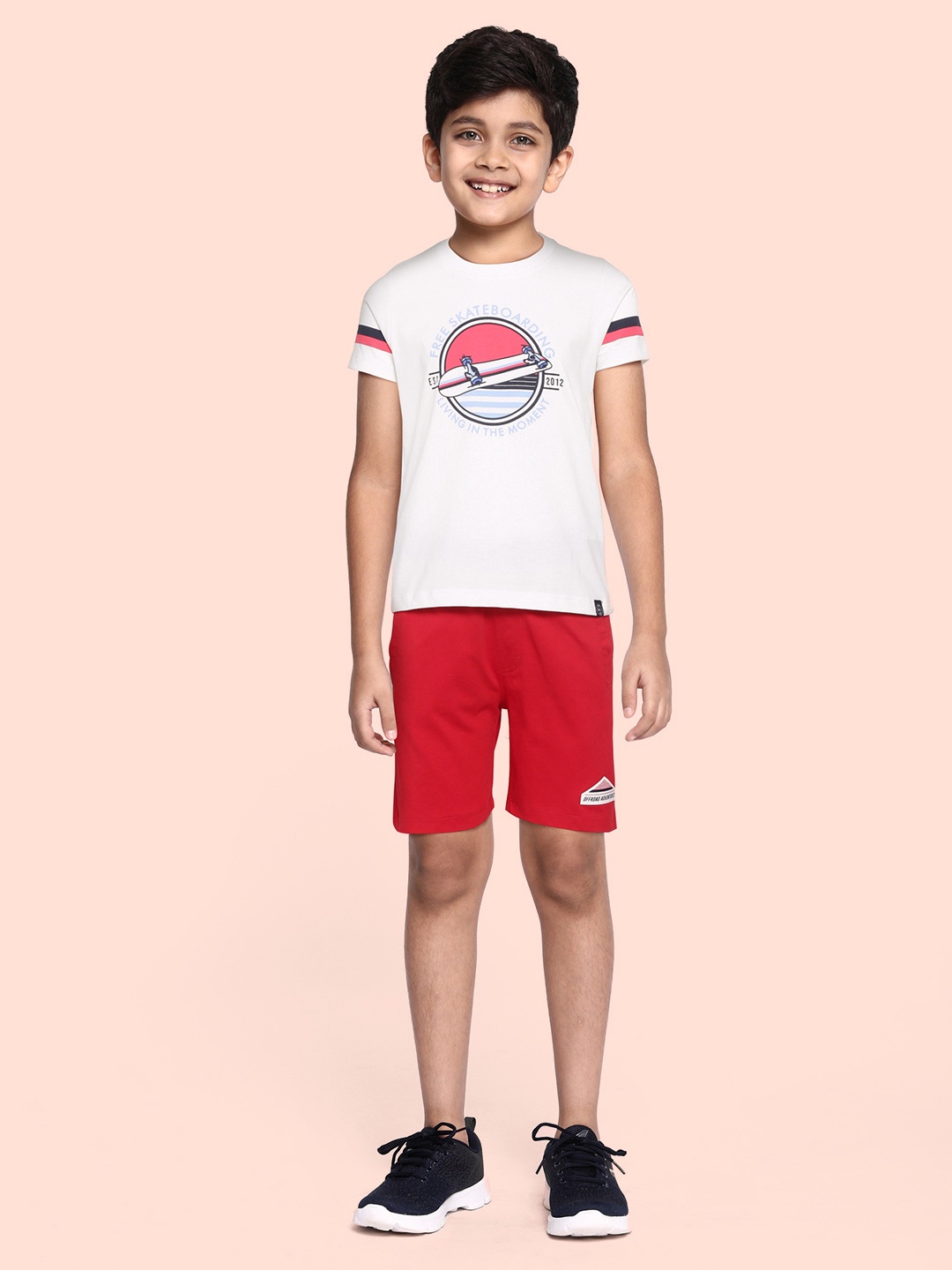 

Monte Carlo Boys White & Blue Graphic Print T-shirt with Shorts