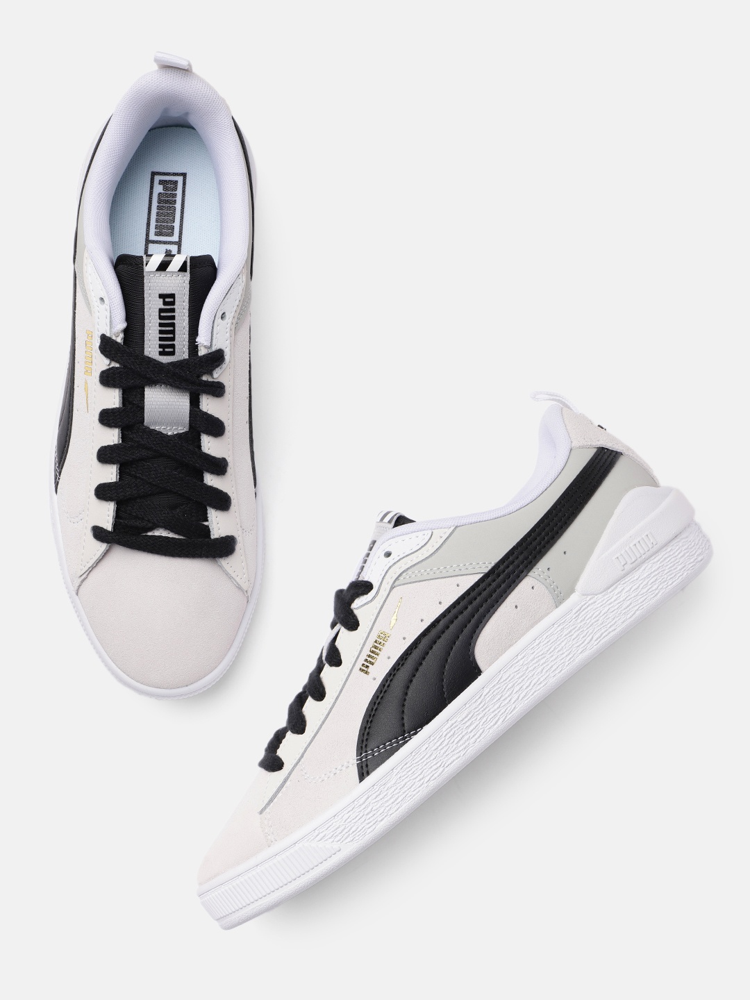 

Puma Unisex Grey Suede Bloc Mix Leather Sneakers