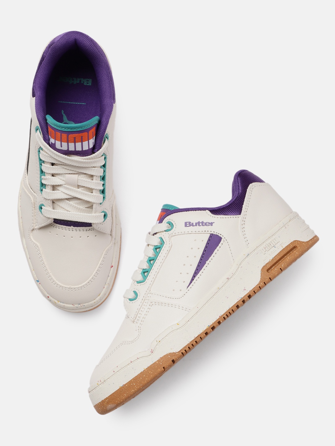 

Puma x Butter Goods Unisex Off-White Perforations Leather Sneakers