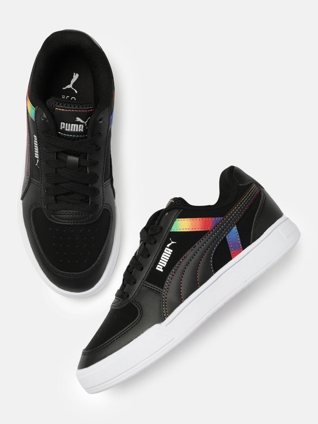 

Puma Unisex Black Caven Rainbow Hues Sneakers