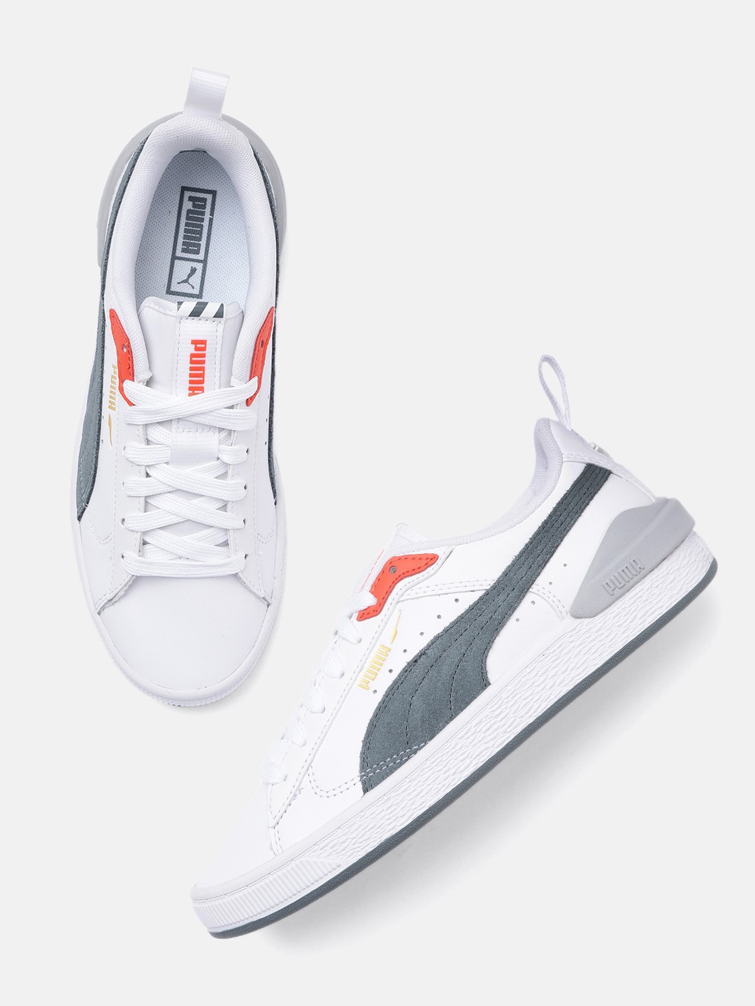

Puma Unisex White Bloc Leather Sneakers