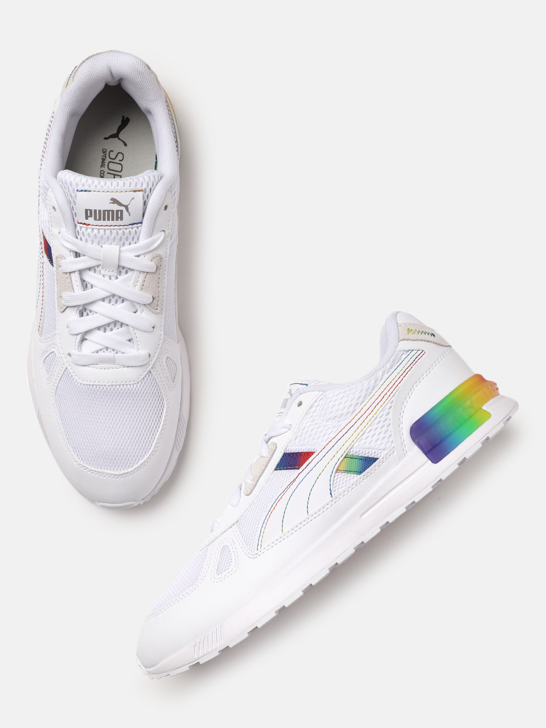 

Puma Unisex White Graviton Pro Rainbow Hues Sneakers
