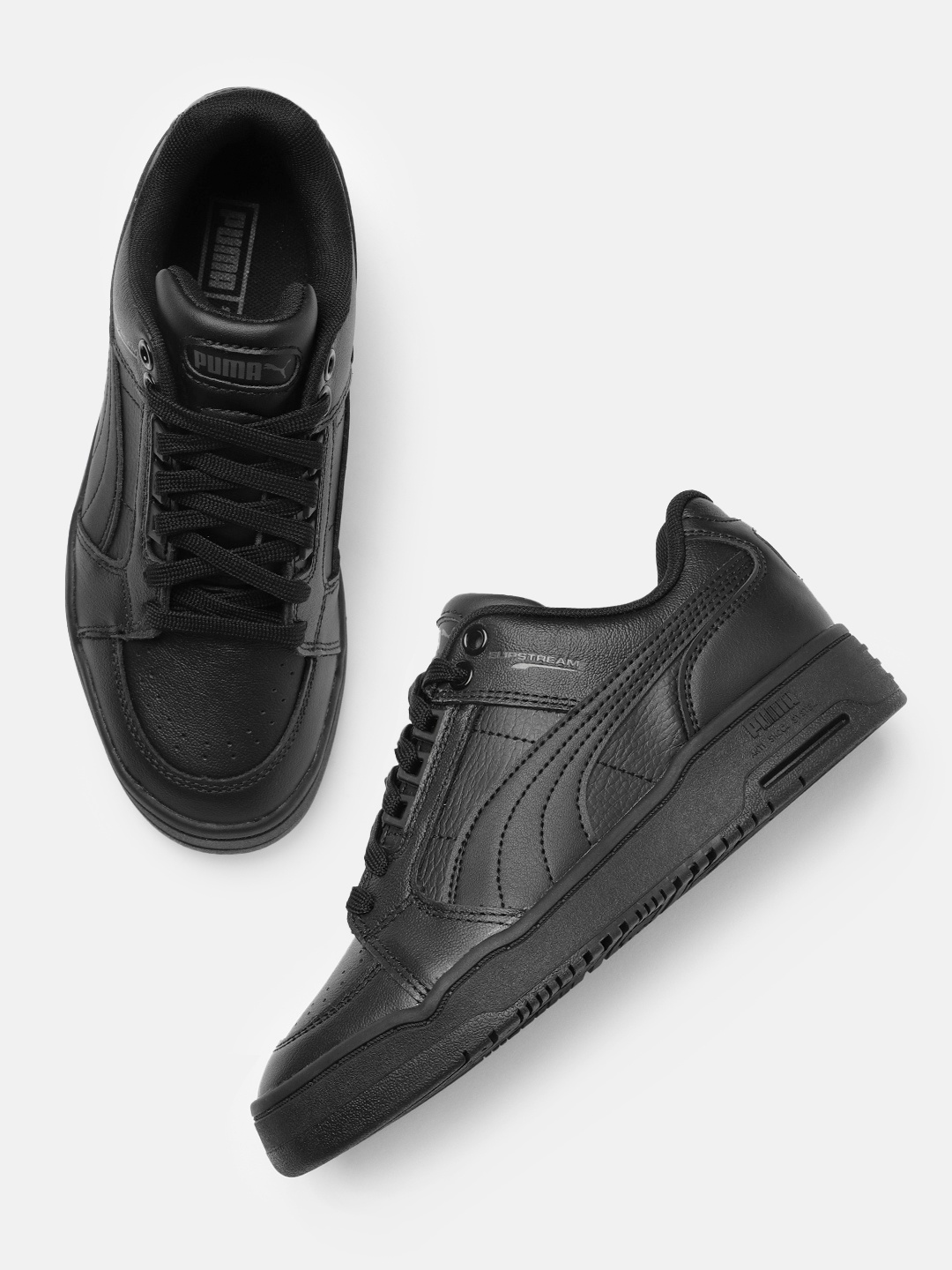 

Puma Unisex Black Solid Leather Sneakers