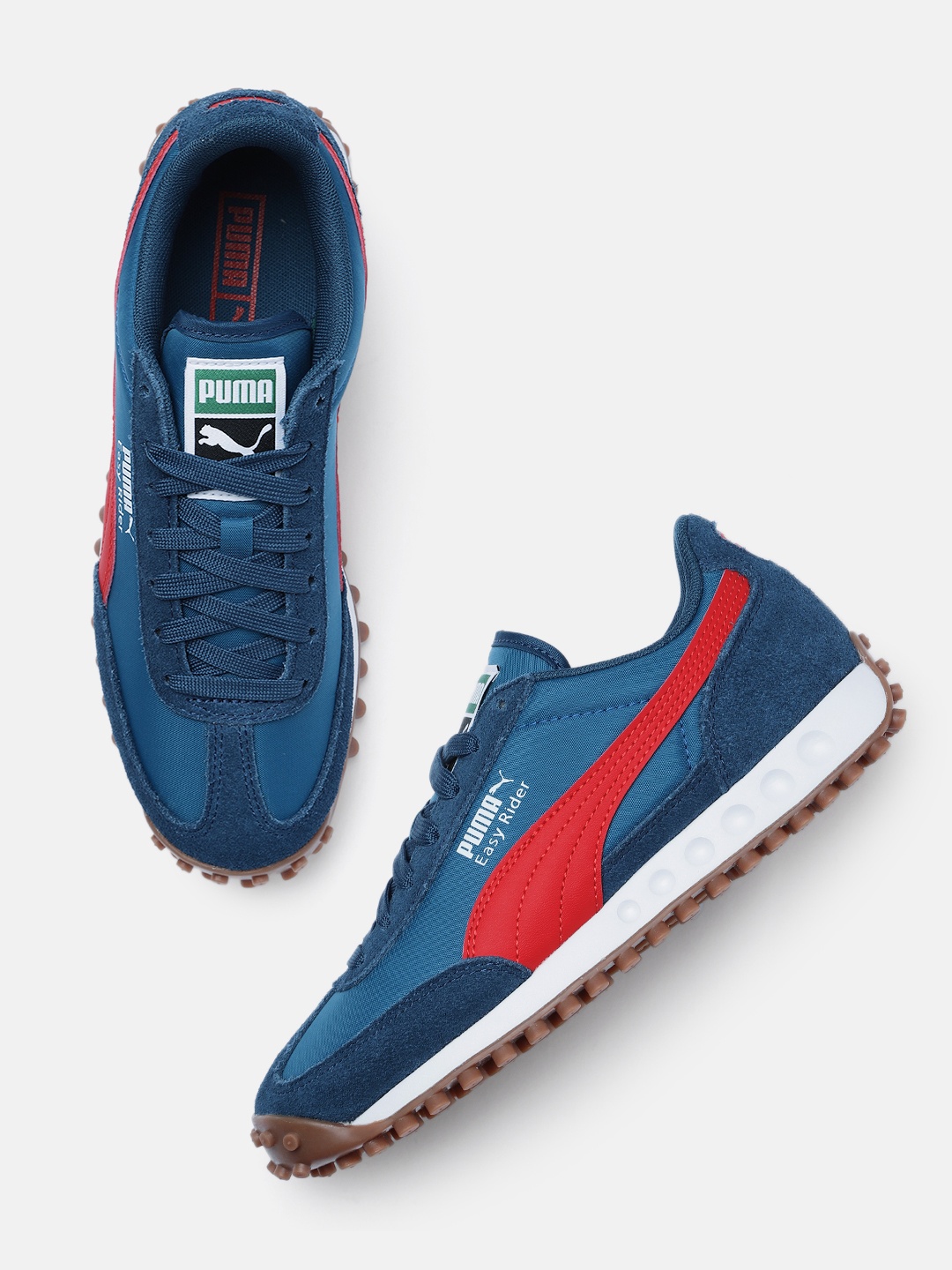 

Puma Unisex Blue Leather Sneakers