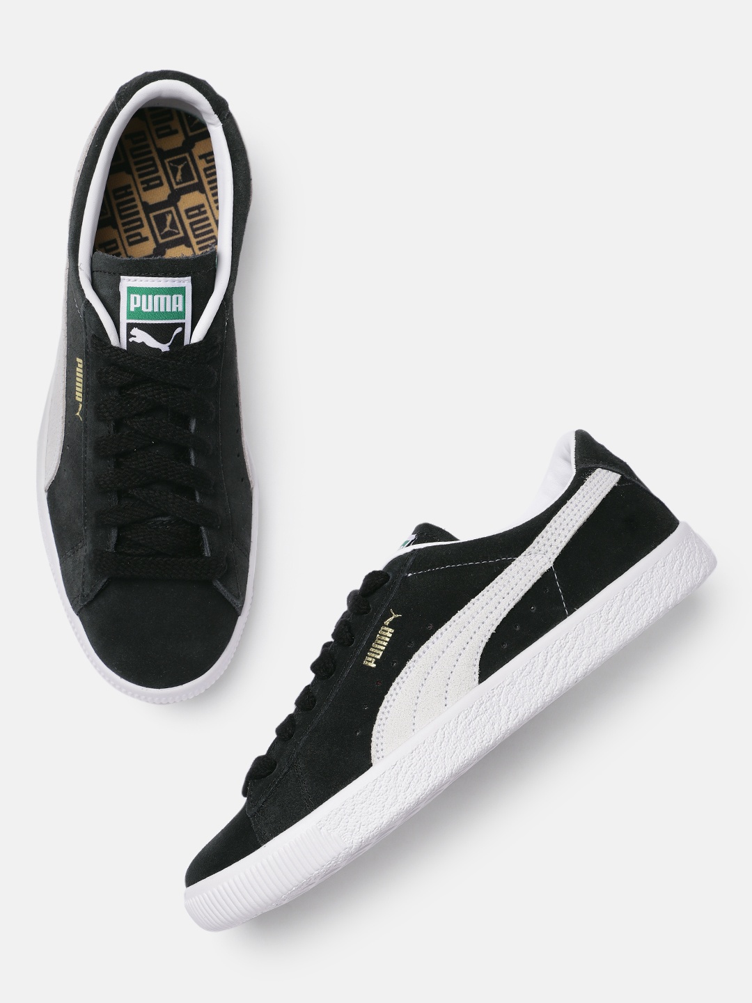 

Puma Unisex Black Suede Vintage Colourblocked Sneakers