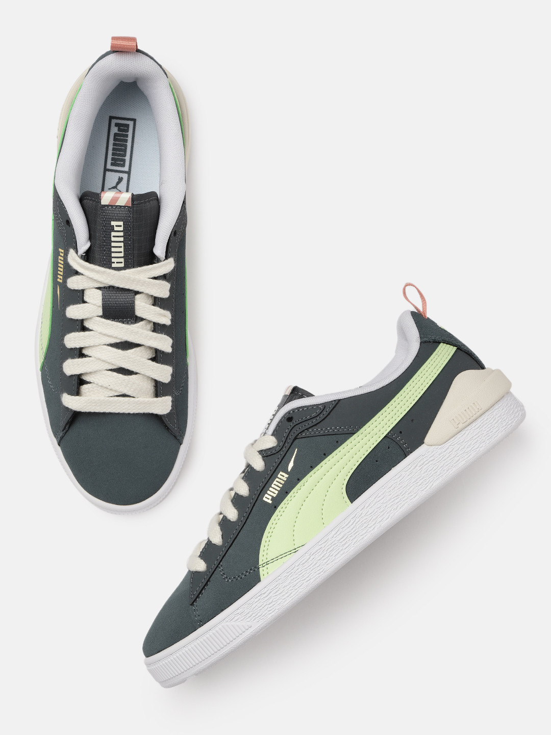 

Puma Men Charcoal Grey Suede Bloc Mix Sneakers