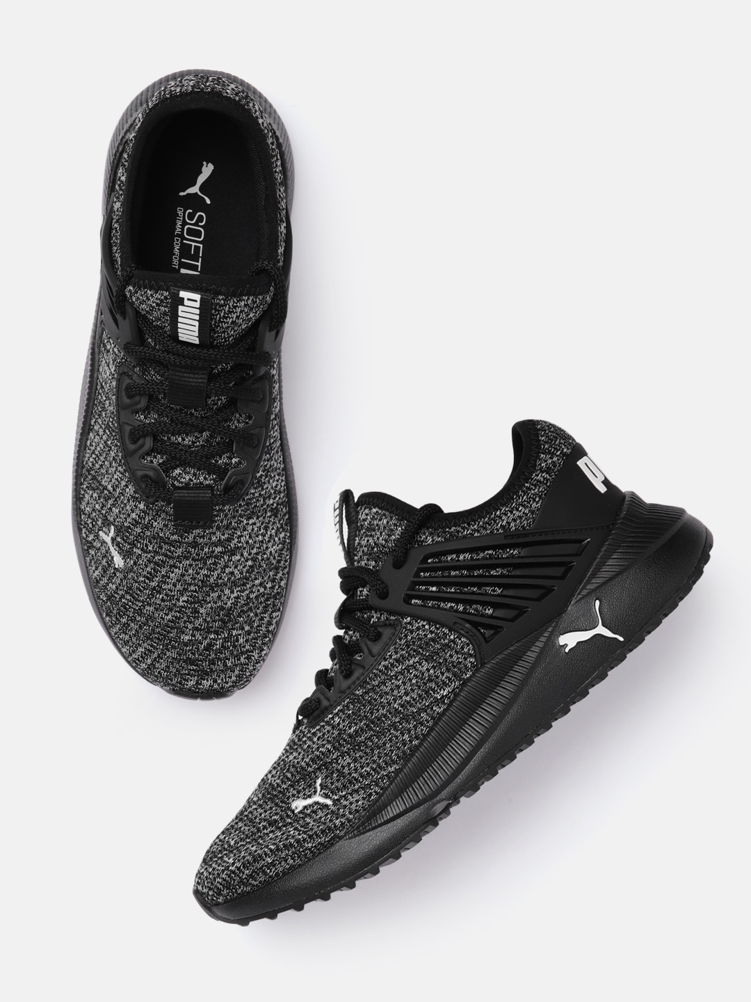 

Puma Men Black & White Solid SoftFoam+ Pacer Future Doubleknit Sneakers
