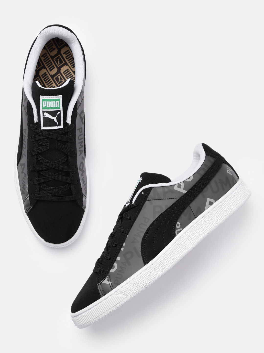 

Puma Unisex Black Suede Double Layer Leather Sneakers