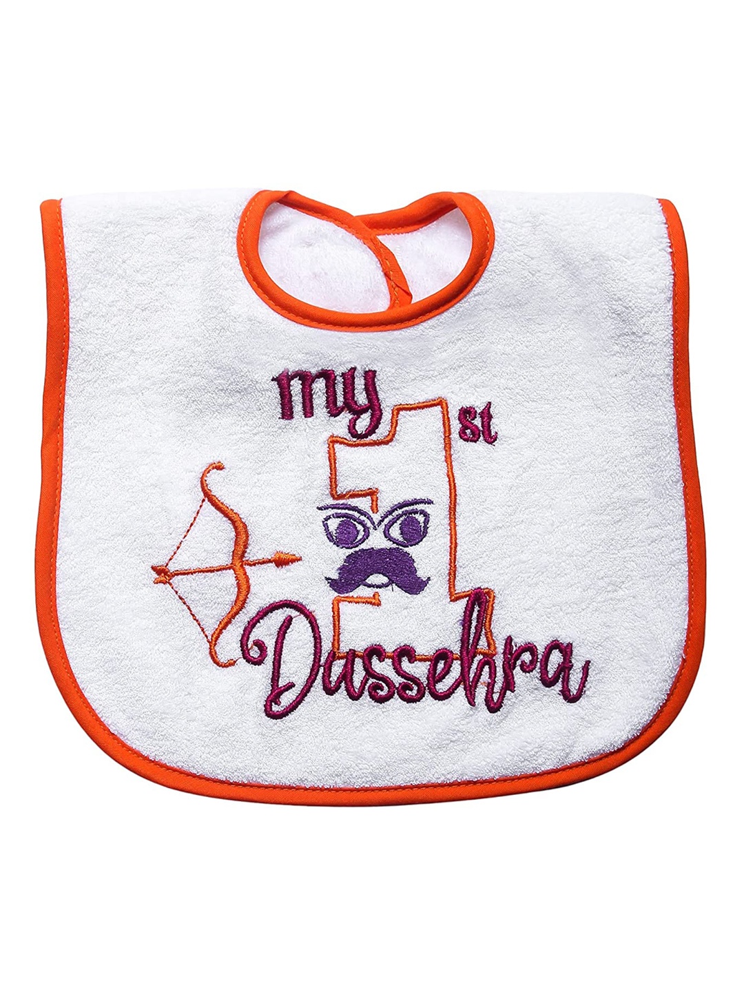 

Butterthief Kids Pack of 5 White Embroidered Bibs