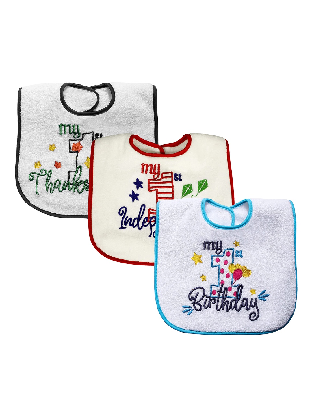 Butterthief Unisex Kids Pack of 5 White Feeding Bibs