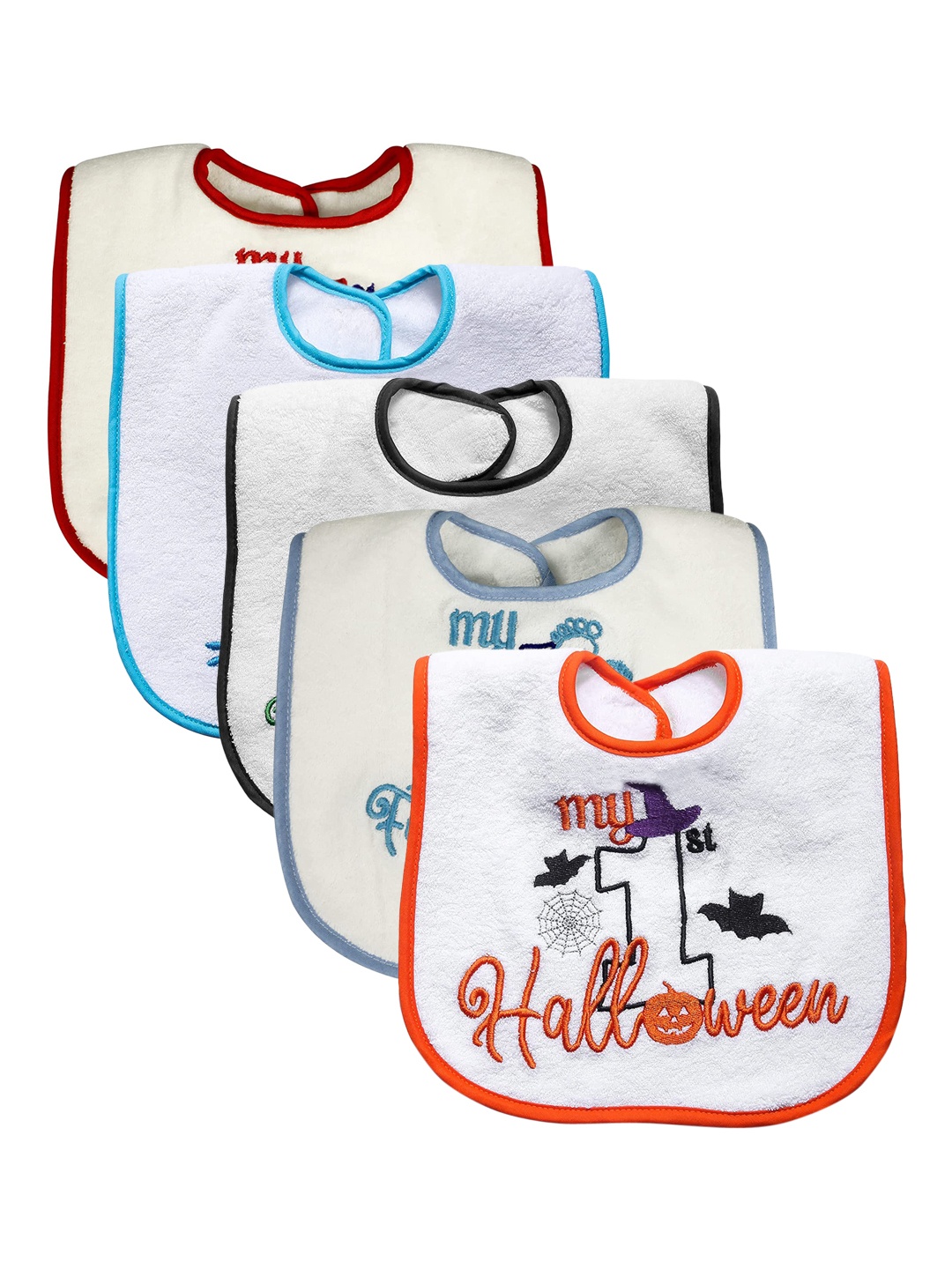 Butterthief Infant Kids White Pack of 5 Feeding Bibs