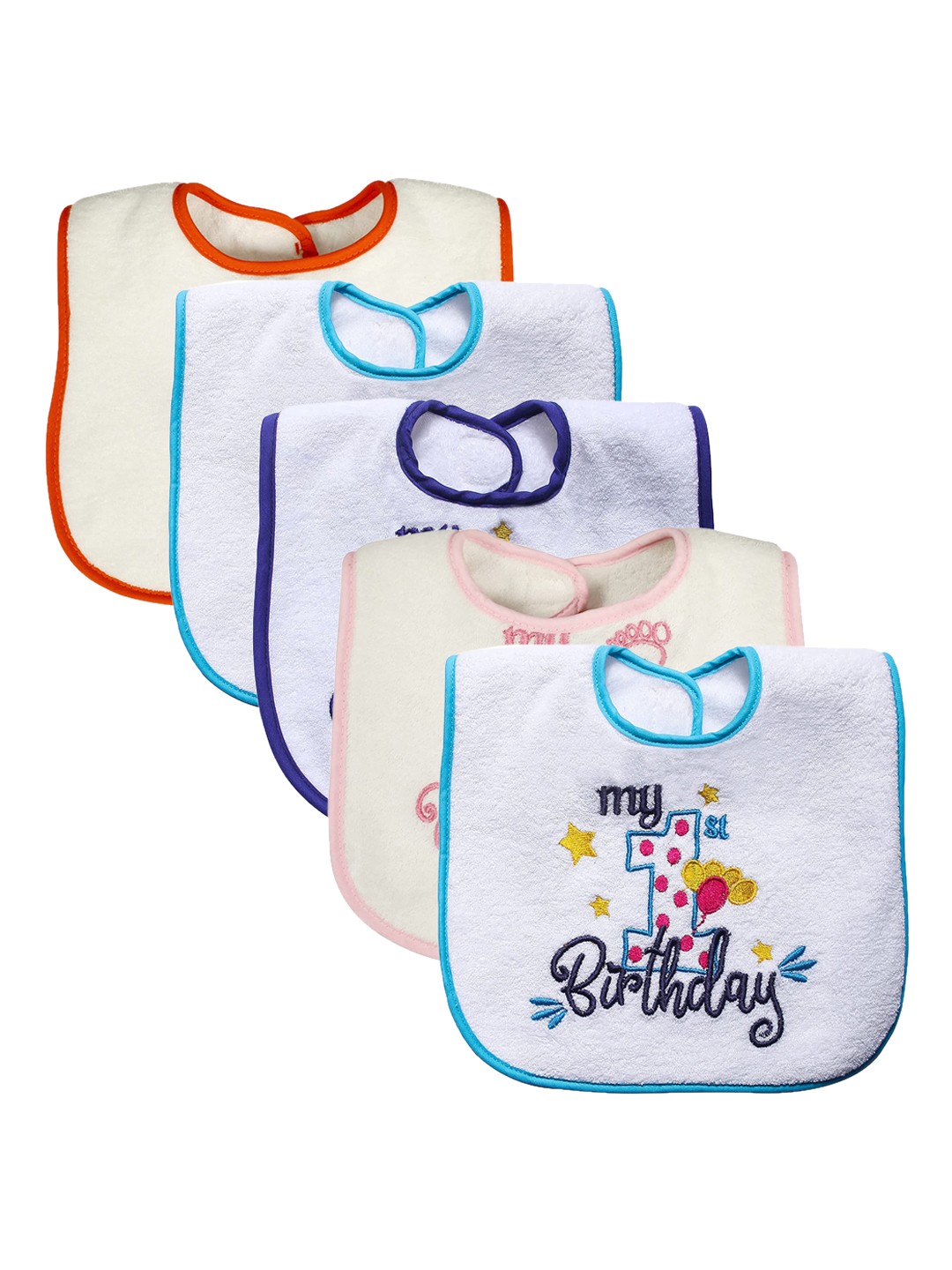 

Butterthief Infant Baby Set of 5 Feeding Bibs, White