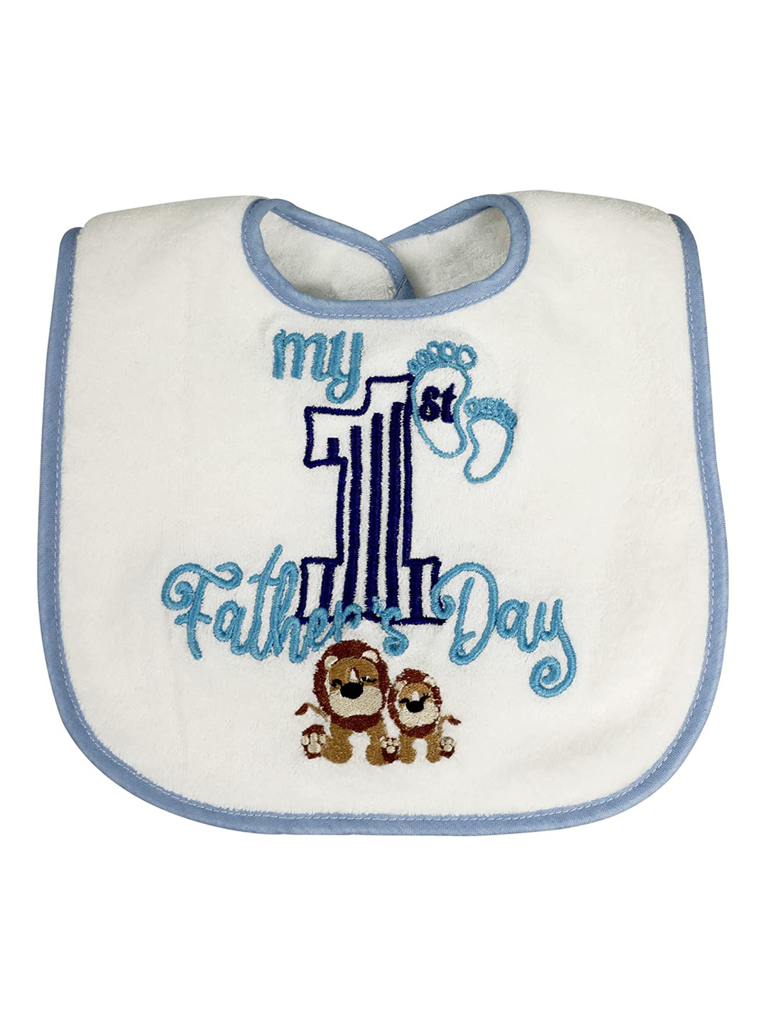 

Butterthief Infant Kids Set Of 5 Embroidered Bibs, White