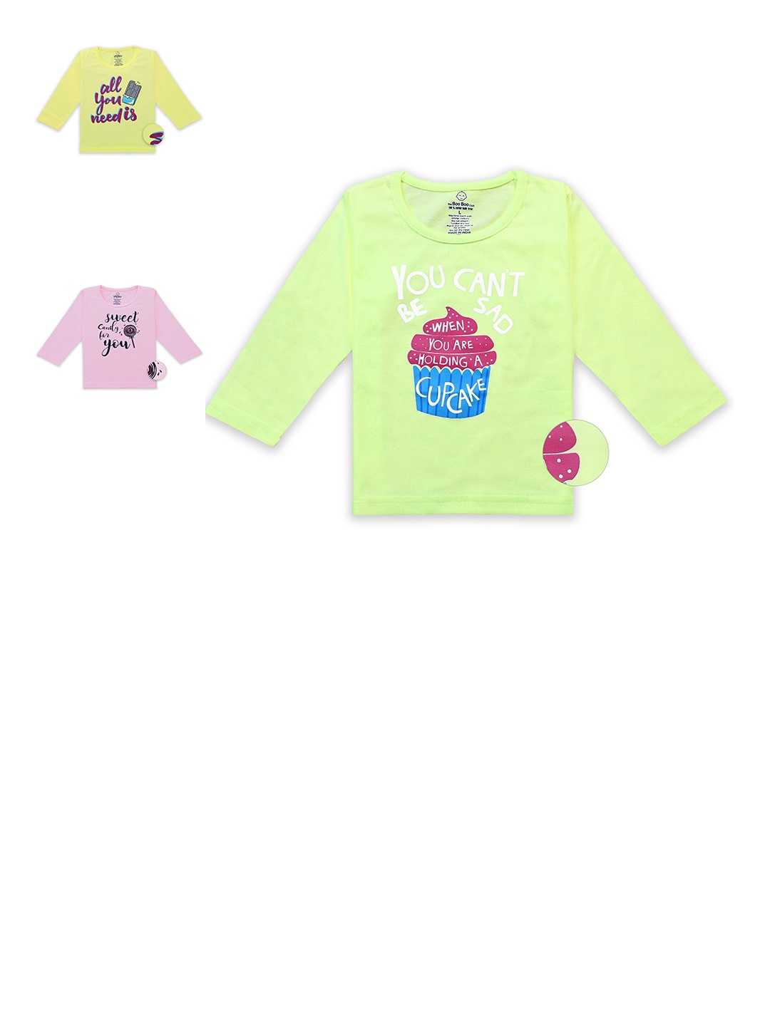

The Boo Club Kids Pack Of 3 Cotton T-shirts, Yellow