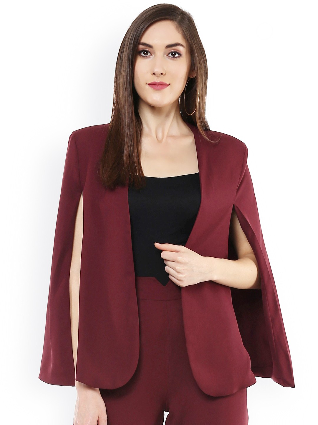 

SASSAFRAS Maroon Cape Jacket