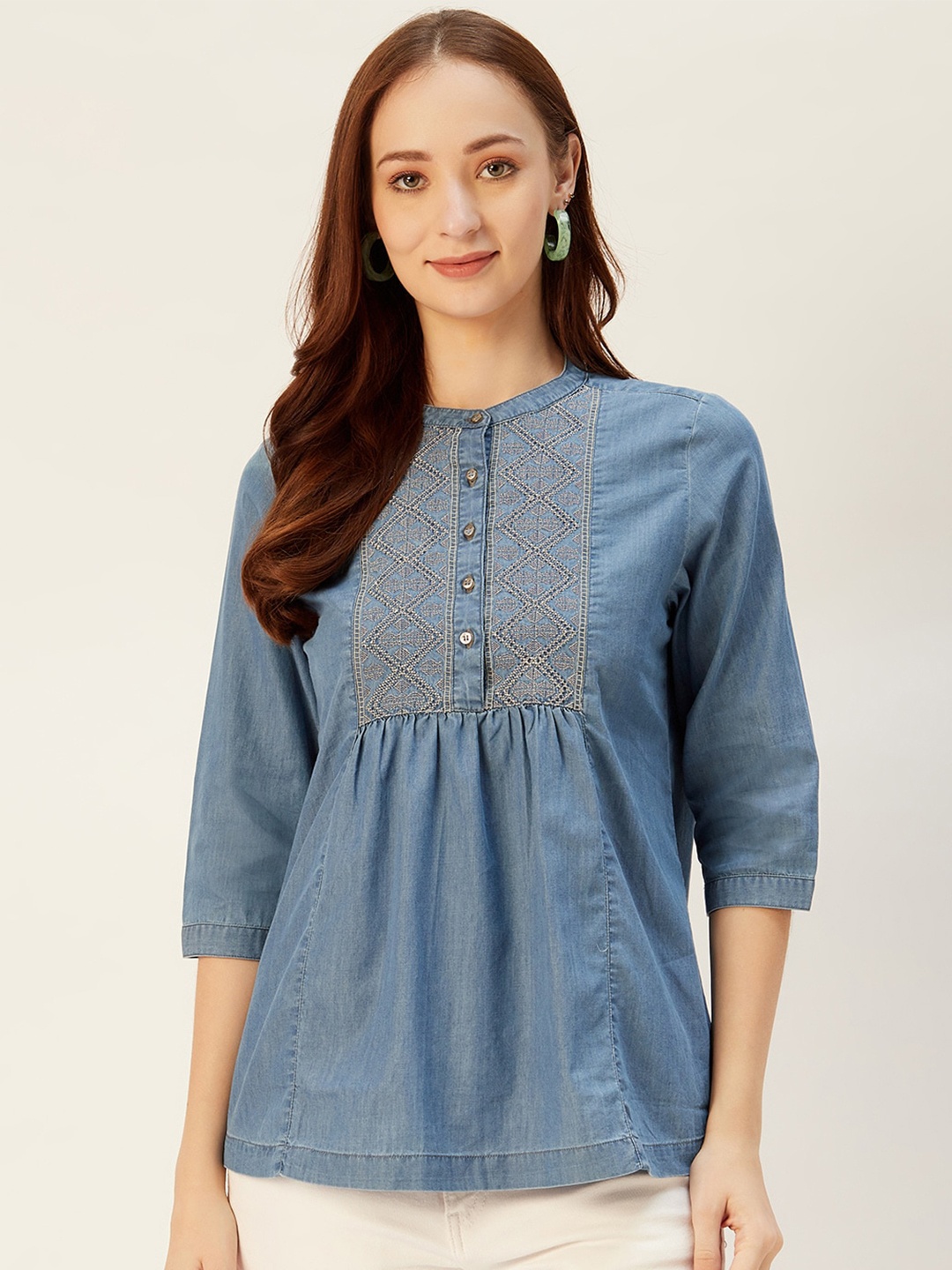 

Xpose Blue Indigo Pure Cotton Denim Top