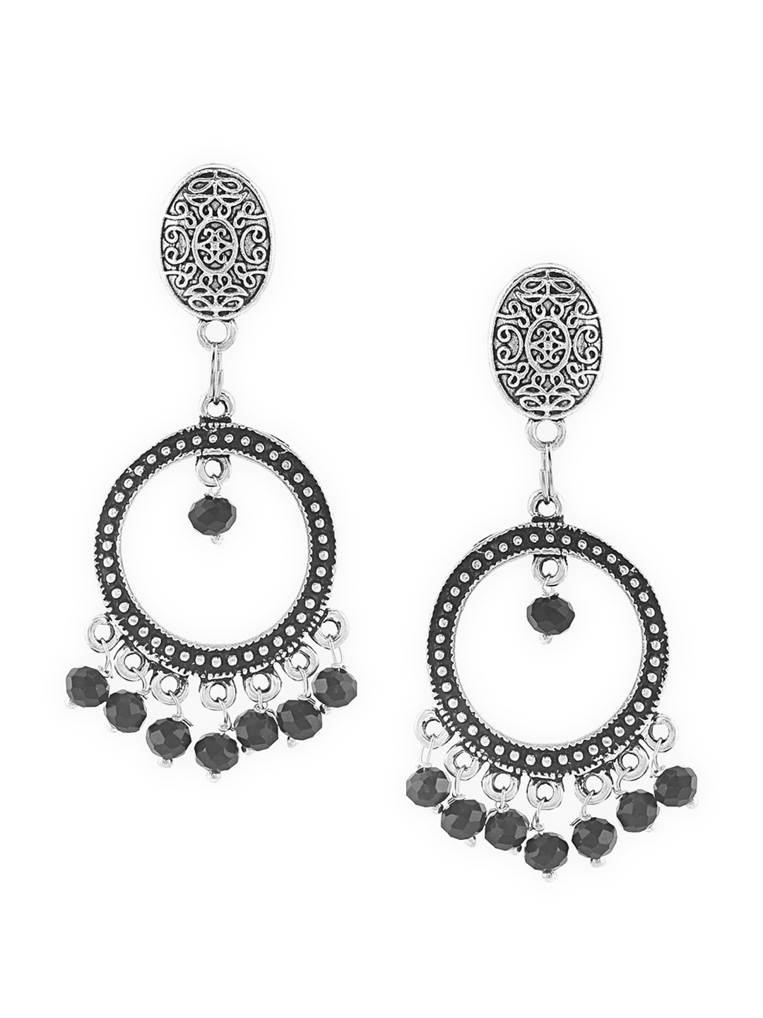 

SATCHEL Silver-Toned Circular Drop Earrings