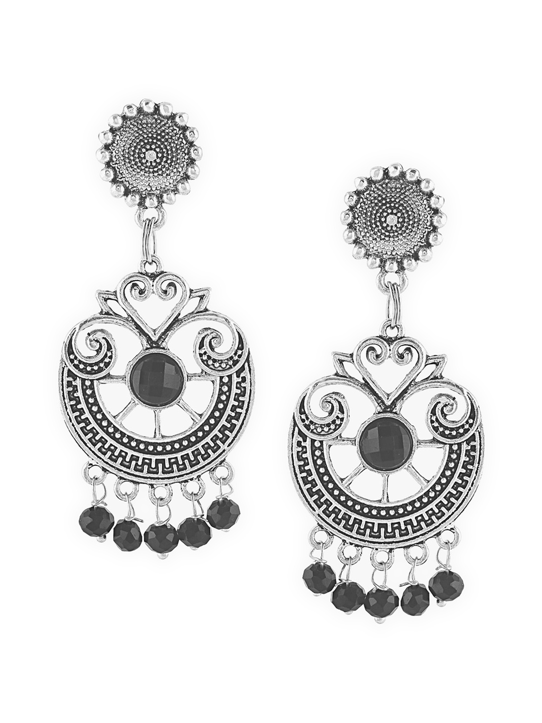 

SATCHEL Silver-Toned Contemporary Jhumkas Earrings