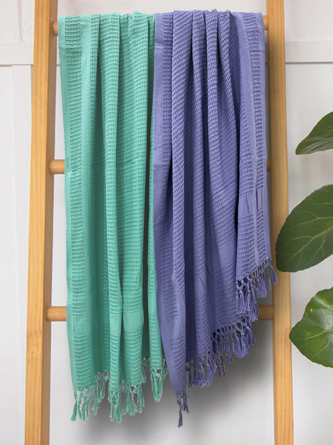 

BIANCA Set of 2 Cotton Bath Towels, Green