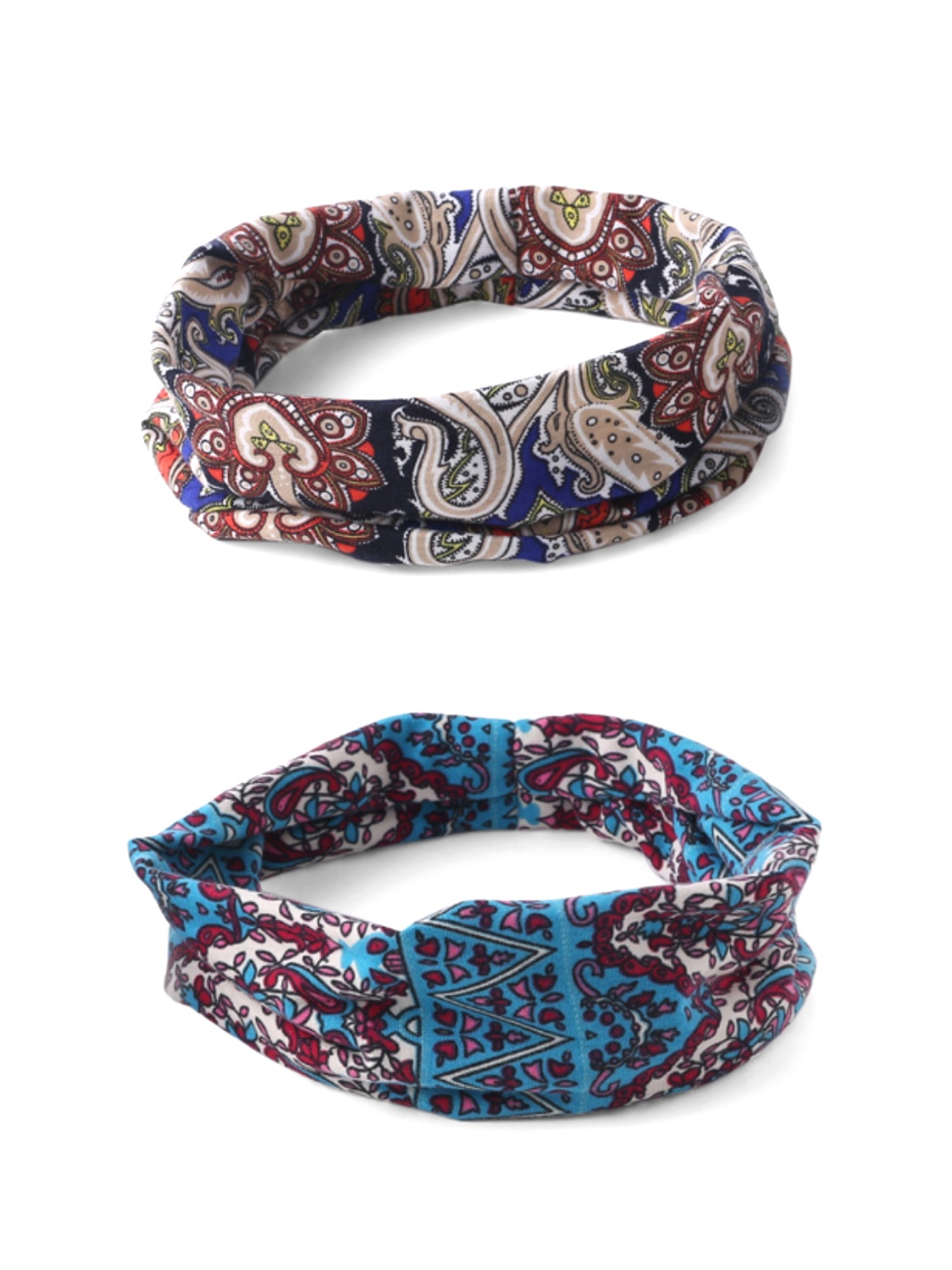 

Yellow Chimes Women Multi Color Set Of 2 Printed Hairband
