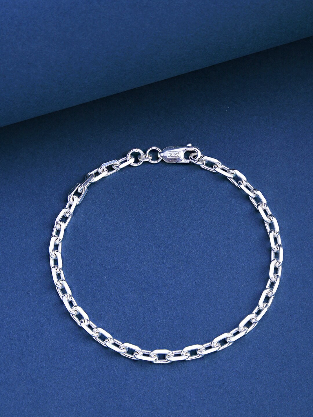 

Yellow Chimes Men Silver Plated Sterling Silver Link Oxidised Bracelet