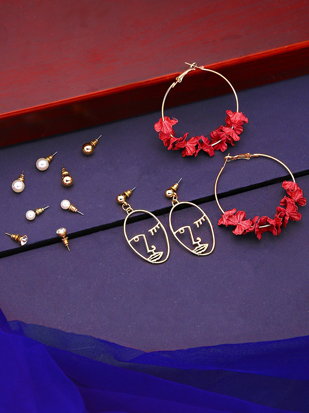

Yellow Chimes Set of 6 Gold-Plated Contemporary Earrings