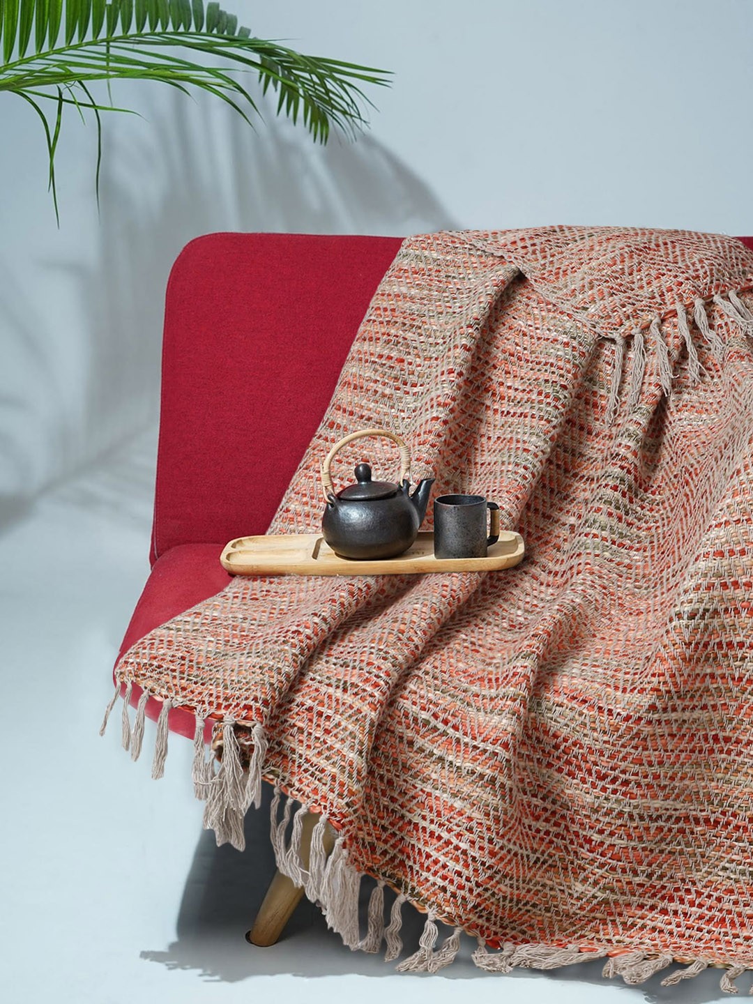 

Mezposh Motley Coral & Multi Striped Pattern Acrylic Sofa Throw