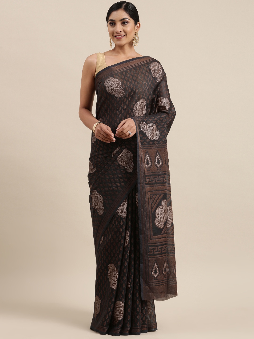 

Pothys Brown Ethnic Motifs Saree