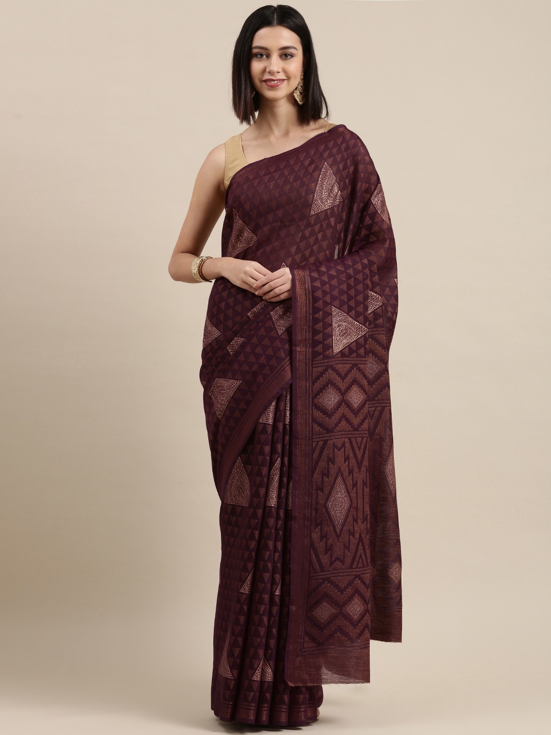 

Pothys Purple Printed Saree