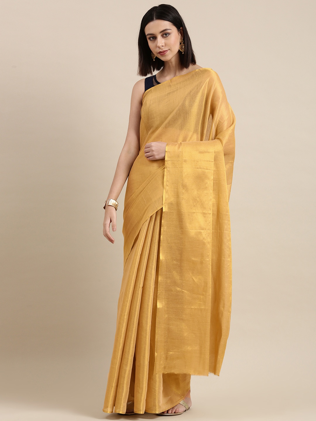 

Pothys Gold-Toned Jute Silk Saree