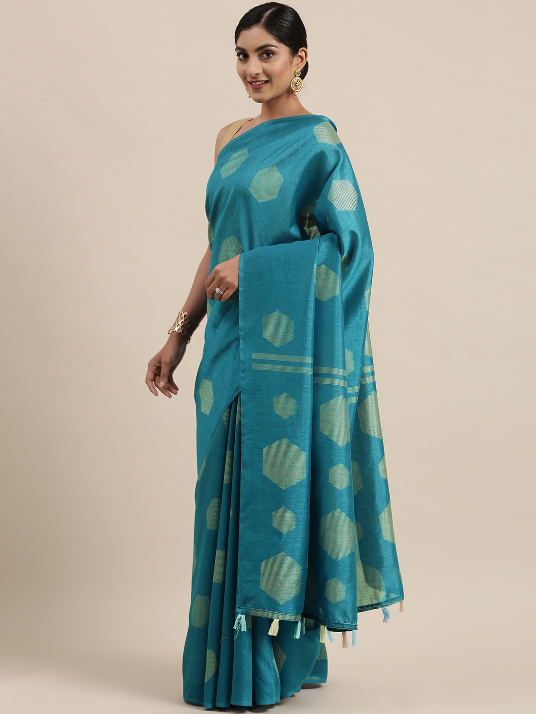 

Pothys Blue Jute Silk Saree