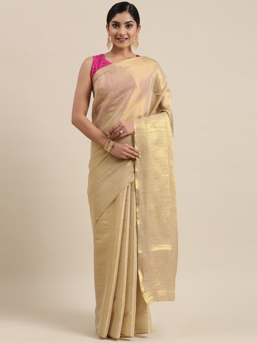 

Pothys Beige Jute Silk Saree