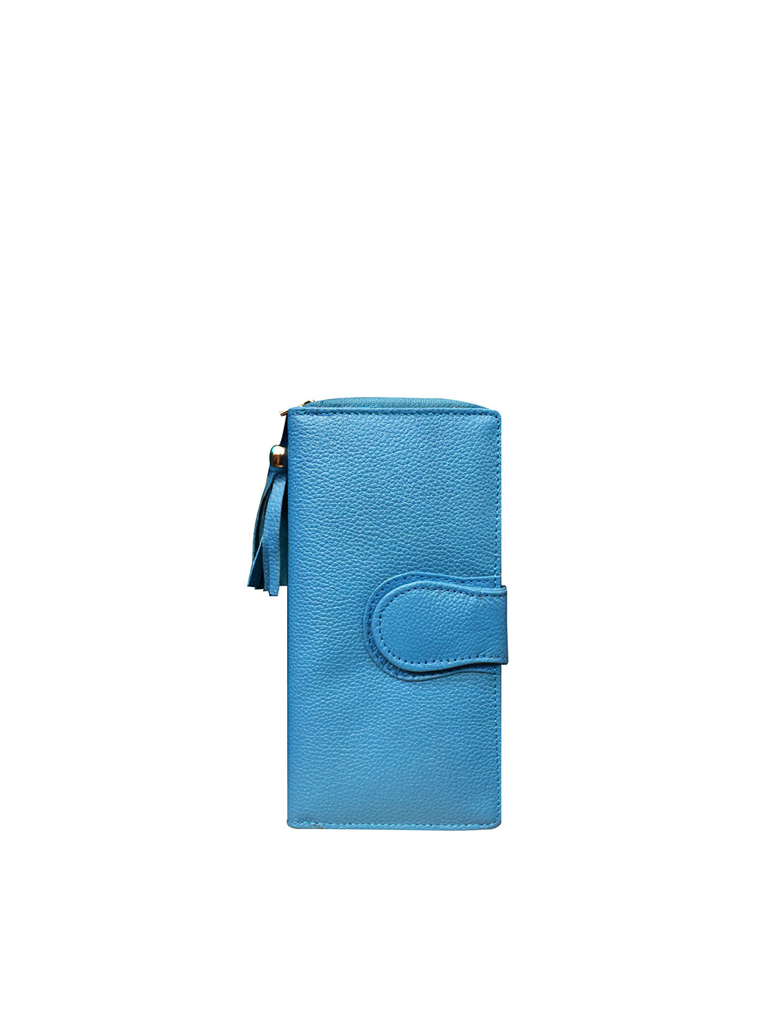 

ABYS Women Blue Leather Zip Around Wallet